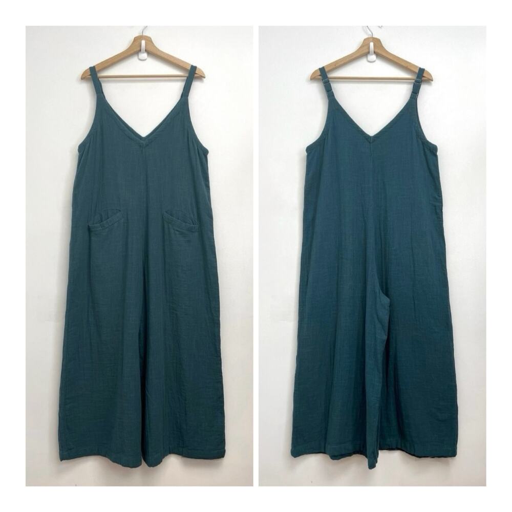 Natural Life Chelsea Wide Leg Oversized V-Neck Cotton Gauze Jumpsuit - Medium - Picture 11 of 12